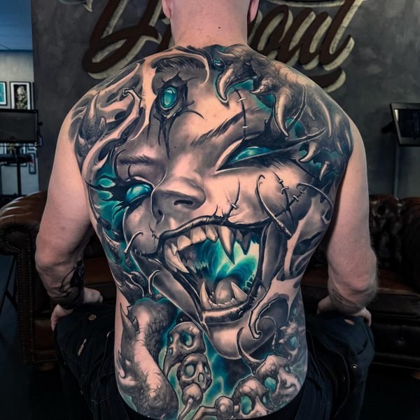 Photo by Christian Boye Larsen on May 28, 2026. May be an image of one or more people, tattoo, skull and text.