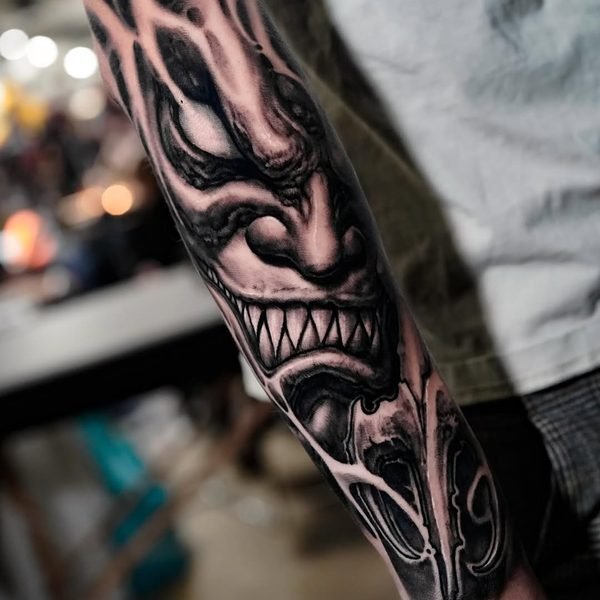Photo by Christian Boye Larsen on May 19, 2026. May be an image of one or more people, tattoo, skull and text.