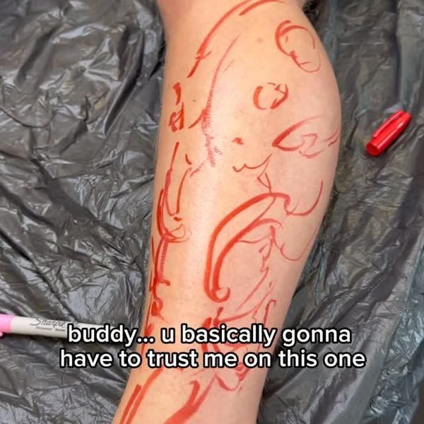 Video by Christian Boye Larsen on May 24, 2026. May be a doodle of one or more people, henna, tattoo and text that says 'buddy... u basicall