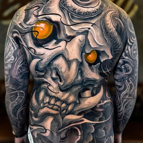 Photo by Christian Boye Larsen on May 26, 2026. May be an image of one or more people, tattoo, skull and text.