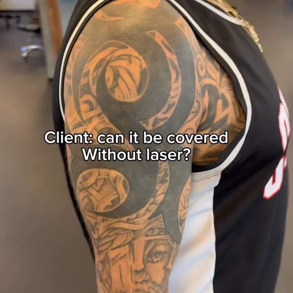 Video by Christian Boye Larsen on May 31, 2026. May be an image of one or more people, henna, biceps, tattoo and text that says 'Client: ent