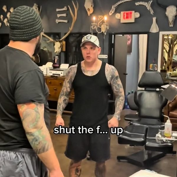 Video by Christian Boye Larsen on June 14, 2026. May be an image of one or more people, tattoo and text that says 'EXIT TuL 間 shut the f... 