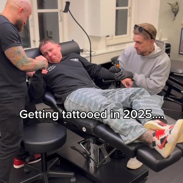 Video by Christian Boye Larsen on July 07, 2026. May be an image of ‎one or more people, tattoo, sparrow and ‎text that says '‎م Getting tat