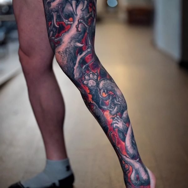 Video by Christian Boye Larsen on July 10, 2026. May be an image of one or more people, tattoo, skull, tights and text.
